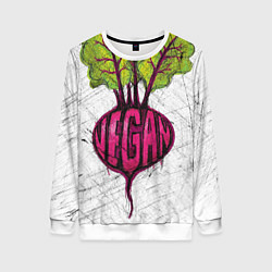 Свитшот женский Vegan, цвет: 3D-белый