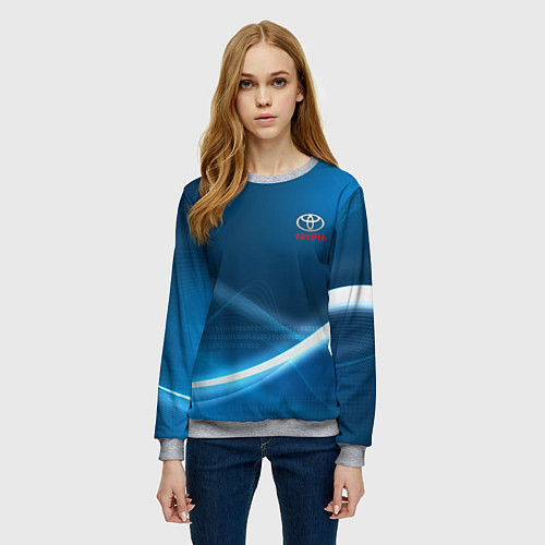Женский свитшот TOYOTA / 3D-Меланж – фото 3