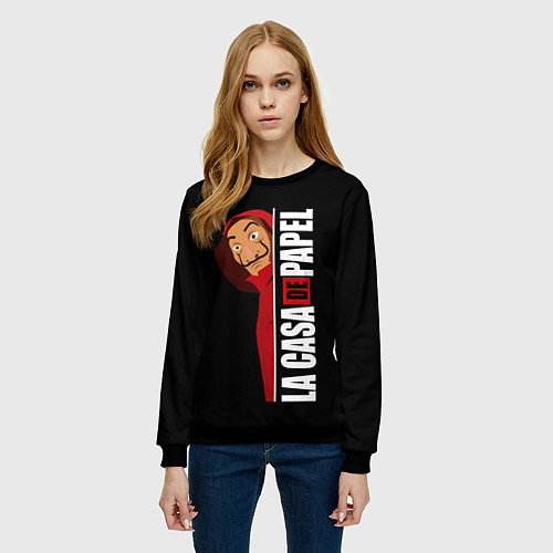 Женский свитшот Бумажный дом / 3D-Черный – фото 3