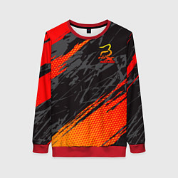 Свитшот женский Форма для мотокросса FOX, цвет: 3D-красный