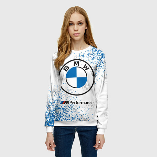Женский свитшот BMW БМВ / 3D-Белый – фото 3