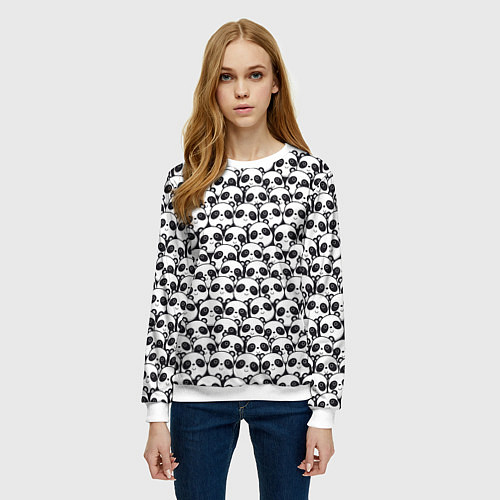 Женский свитшот ПАНДЫ / 3D-Белый – фото 3