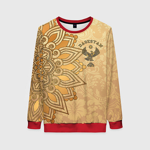 Женский свитшот Дагестан в золоте / 3D-Красный – фото 1