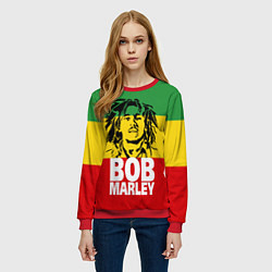 Свитшот женский Bob Marley, цвет: 3D-красный — фото 2