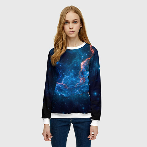 Женский свитшот Туманность / 3D-Белый – фото 3