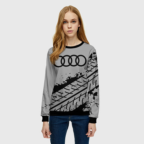 Женский свитшот AUDI АУДИ / 3D-Черный – фото 3