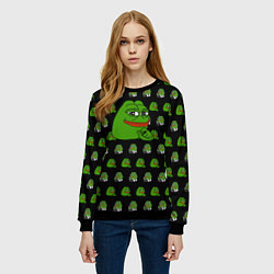 Свитшот женский Frog Pepe, цвет: 3D-черный — фото 2