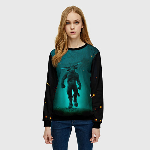 Женский свитшот Бык Миноса / 3D-Черный – фото 3
