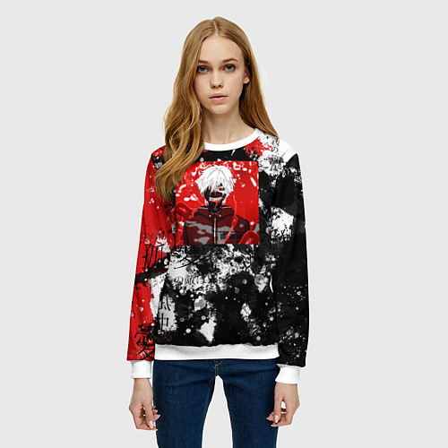 Женский свитшот Кен канеки / 3D-Белый – фото 3