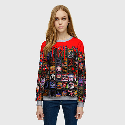Женский свитшот Five Nights At Freddys / 3D-Меланж – фото 3