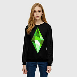 Свитшот женский The Sims Plumbob, цвет: 3D-черный — фото 2