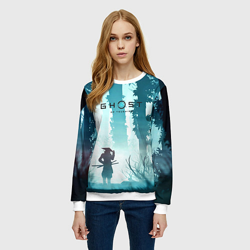 Женский свитшот Ghost of Tsushima / 3D-Белый – фото 3