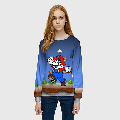 Женский свитшот Mario / 3D-Меланж – фото 3