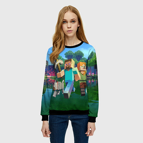 Женский свитшот Minecraft / 3D-Черный – фото 3