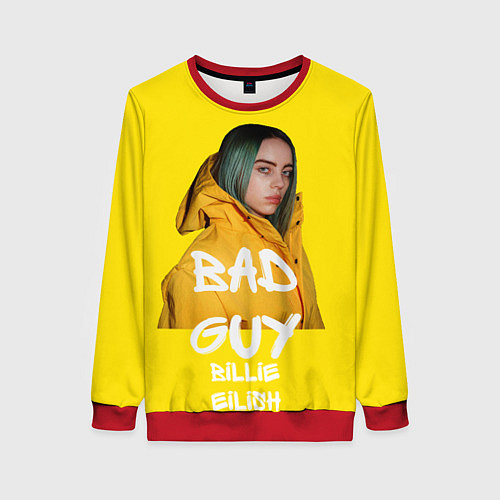 Женский свитшот Billie Eilish Билли Айлиш / 3D-Красный – фото 1