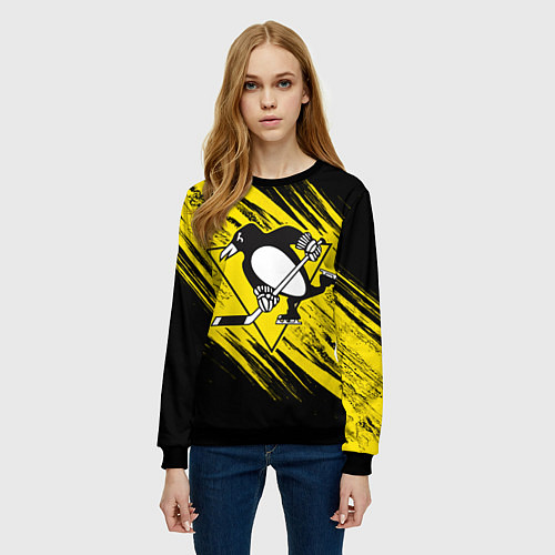 Женский свитшот Pittsburgh Penguins Sport / 3D-Черный – фото 3