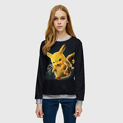 Свитшот женский Pikachu Pika Pika, цвет: 3D-меланж — фото 2