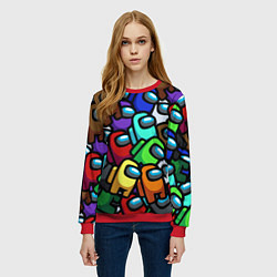 Свитшот женский Among us, цвет: 3D-красный — фото 2