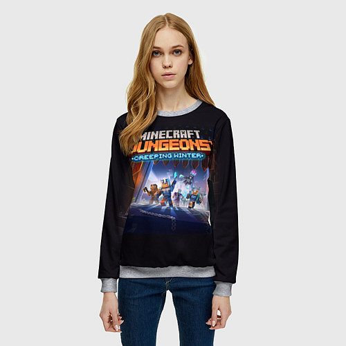 Женский свитшот Minecraft Dungeons / 3D-Меланж – фото 3
