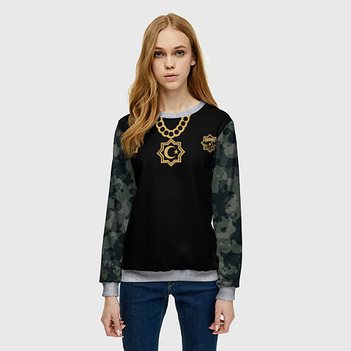 Женский свитшот Akhmat fight club / 3D-Меланж – фото 3