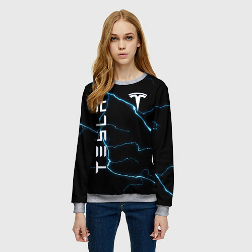 Женский свитшот TESLA / 3D-Меланж – фото 3