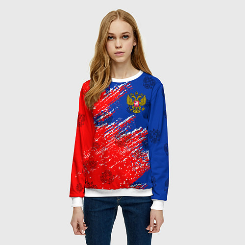 Женский свитшот Патриот России / 3D-Белый – фото 3