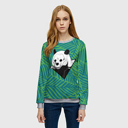 Свитшот женский Панда нежить, цвет: 3D-меланж — фото 2