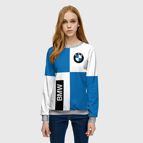 Женский свитшот BMW / 3D-Меланж – фото 3