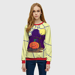 Свитшот женский Halloween Мозайка, цвет: 3D-красный — фото 2