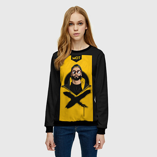 Женский свитшот Мот / 3D-Черный – фото 3