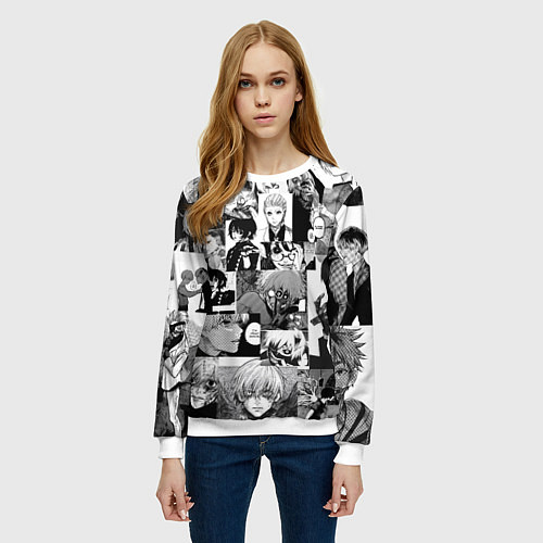 Женский свитшот Токийский гуль / 3D-Белый – фото 3