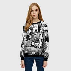 Свитшот женский Токийский гуль, цвет: 3D-черный — фото 2