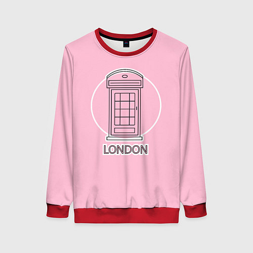 Женский свитшот Телефонная будка, London / 3D-Красный – фото 1