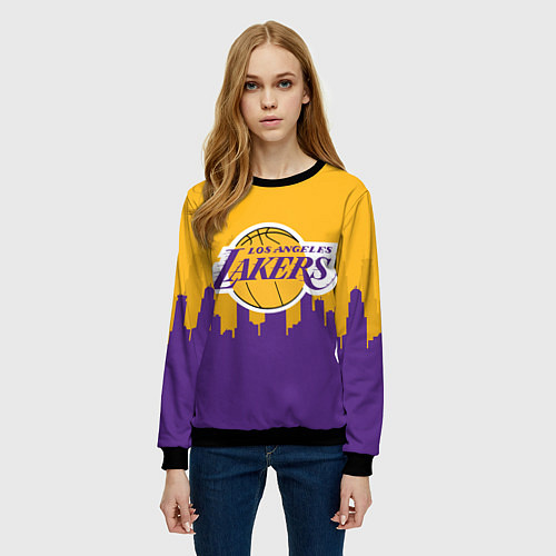 Женский свитшот LOS ANGELES LAKERS / 3D-Черный – фото 3