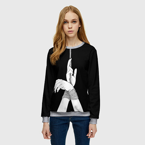 Женский свитшот Связанные руки эстетика / 3D-Меланж – фото 3