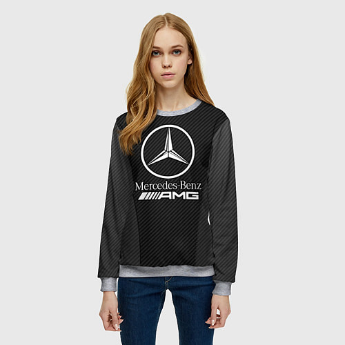 Женский свитшот MERCEDES-BENZ / 3D-Меланж – фото 3