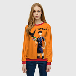 Свитшот женский Haikyu 9, цвет: 3D-красный — фото 2