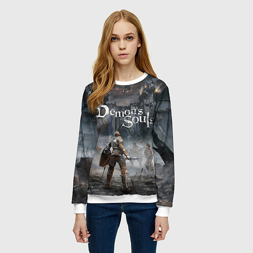 Женский свитшот Demons Souls / 3D-Белый – фото 3