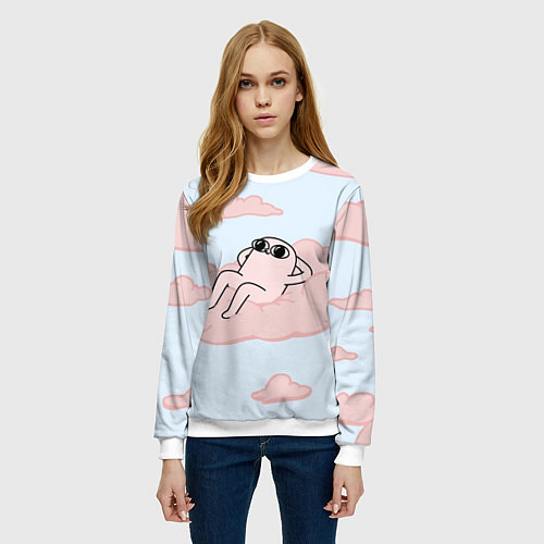 Женский свитшот Мем / 3D-Белый – фото 3