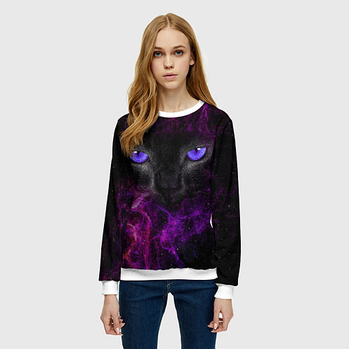 Женский свитшот Кот / 3D-Белый – фото 3
