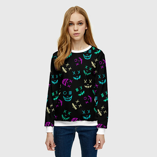 Женский свитшот Marshmello Маски / 3D-Белый – фото 3