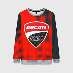 Свитшот женский Ducati Corse logo, цвет: 3D-меланж