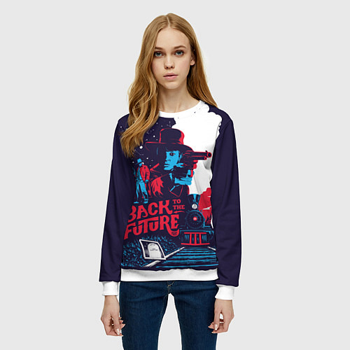 Женский свитшот Назад в будущее / 3D-Белый – фото 3