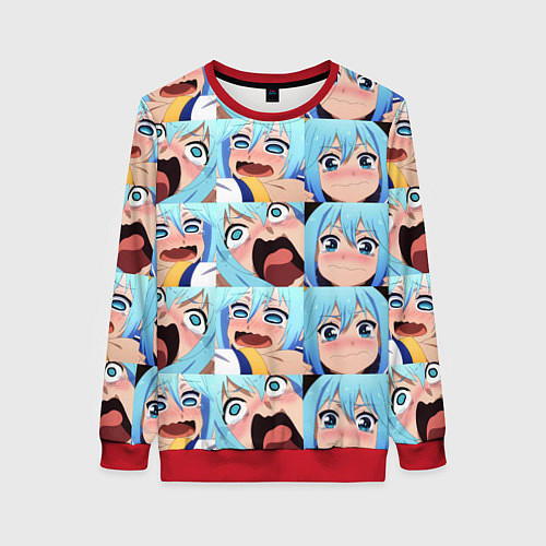 Женский свитшот Аква Коносуба Aqua Konosuba / 3D-Красный – фото 1
