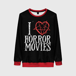 Свитшот женский I Love Horror Movies, цвет: 3D-красный