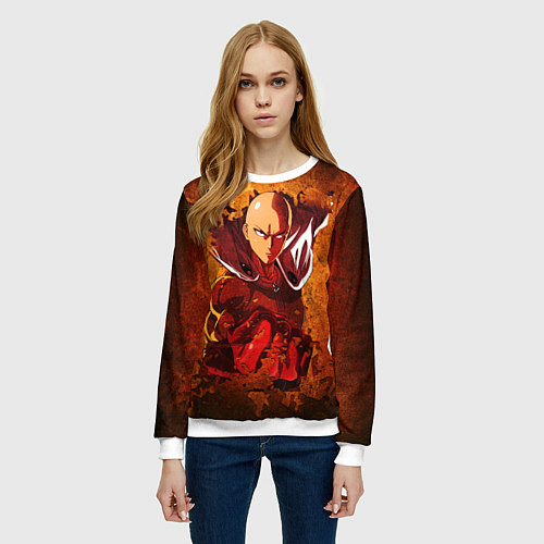 Женский свитшот Ванпанчмен / 3D-Белый – фото 3