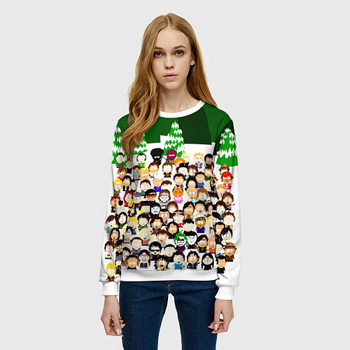 Женский свитшот Южный Парк South Park / 3D-Белый – фото 3