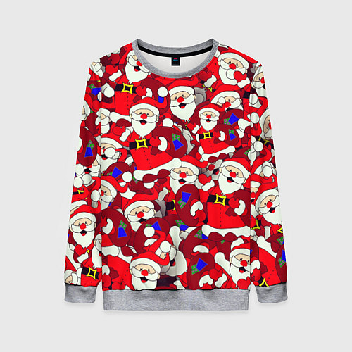 Женский свитшот Дед Санта / 3D-Меланж – фото 1