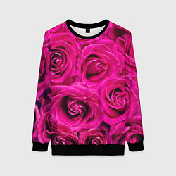Свитшот женский Розы, цвет: 3D-черный