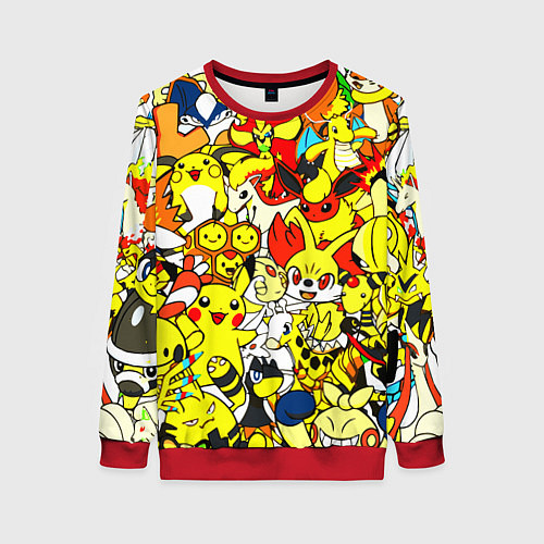 Женский свитшот ПОКЕМОНЫ / 3D-Красный – фото 1